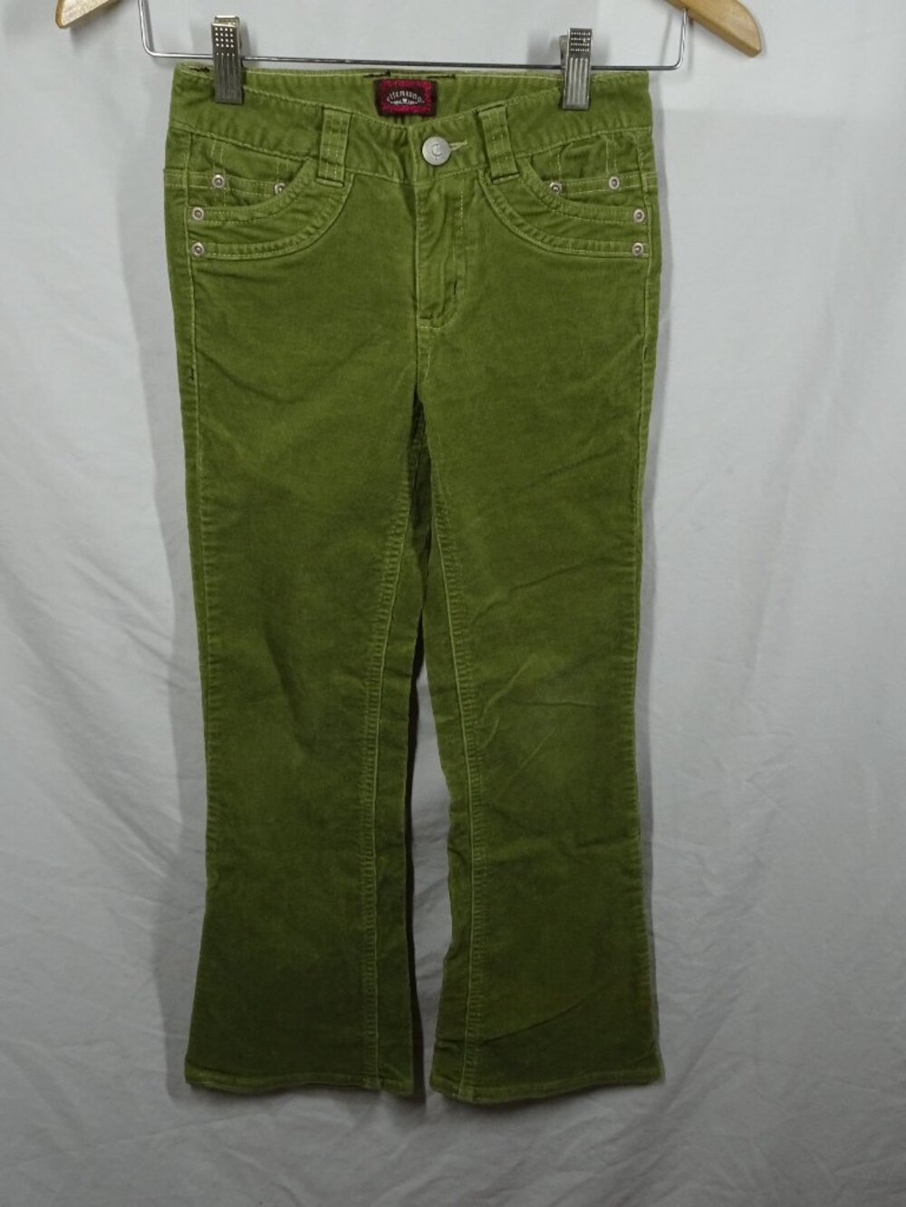 Vintage Y2K Ellemenno Girls Youth Corduroy Green Pants Size 8